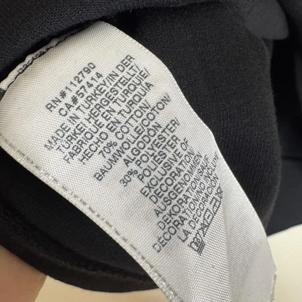 True Religion Sweater Mens 2XL Black White Contrast Stripe Crew Logo M18SF242K2G